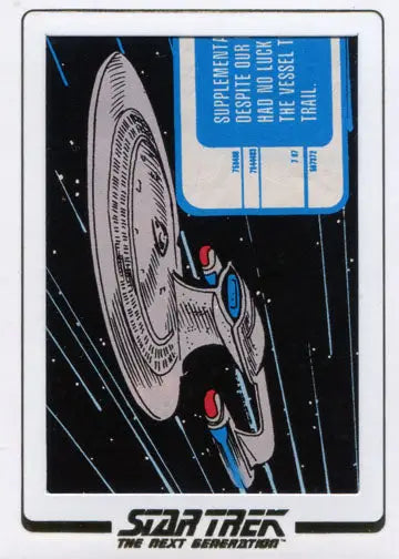 Starship with saucer-shaped hull flying through space in Star Trek TNG Comic Cut Archives