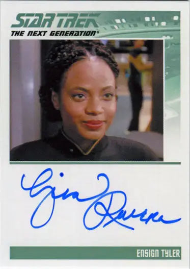 Star Trek TNG Portfolio Prints S2 Autograph Card Gina Ravera as Ensign Tyler - Entertainment Memorabilia
