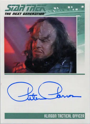 Star Trek TNG Portfolio Prints S2 Autograph Card Peter Parros as Klingon - Non-Sports Card Single