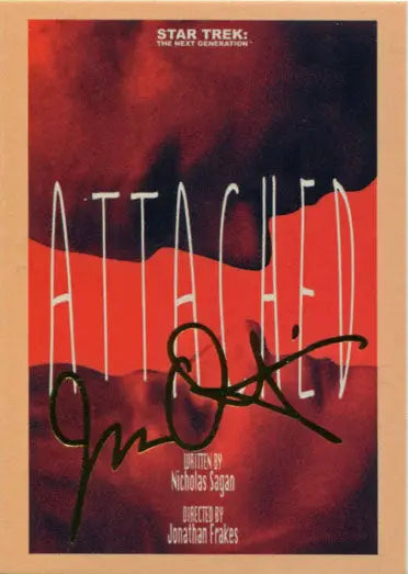 Star Trek TNG Attached episode card gold foil stamped parallel with signature