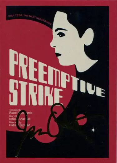 Stylized movie poster for Preemptive Strike with gold foil stamped detail