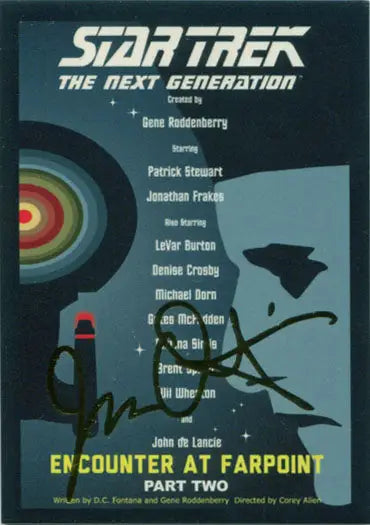 Star Trek TNG trading card Encounter at Farpoint Part Two gold foil stamped parallel