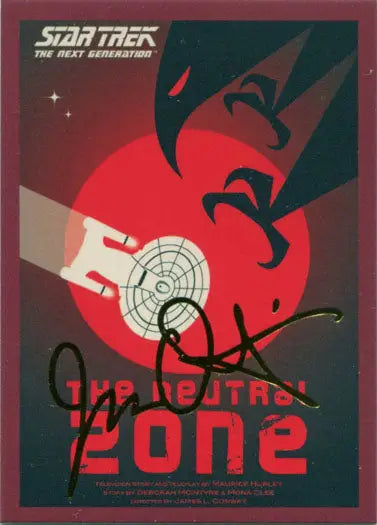 Stylized Star Trek: The Next Generation The Neutral Zone poster with gold foil stamped design
