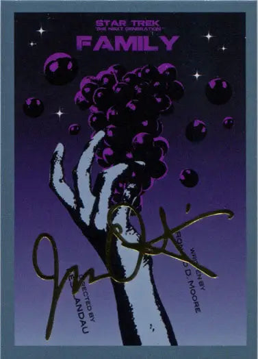 Skeletal hand with purple energy in Star Trek TNG gold foil stamped parallel print