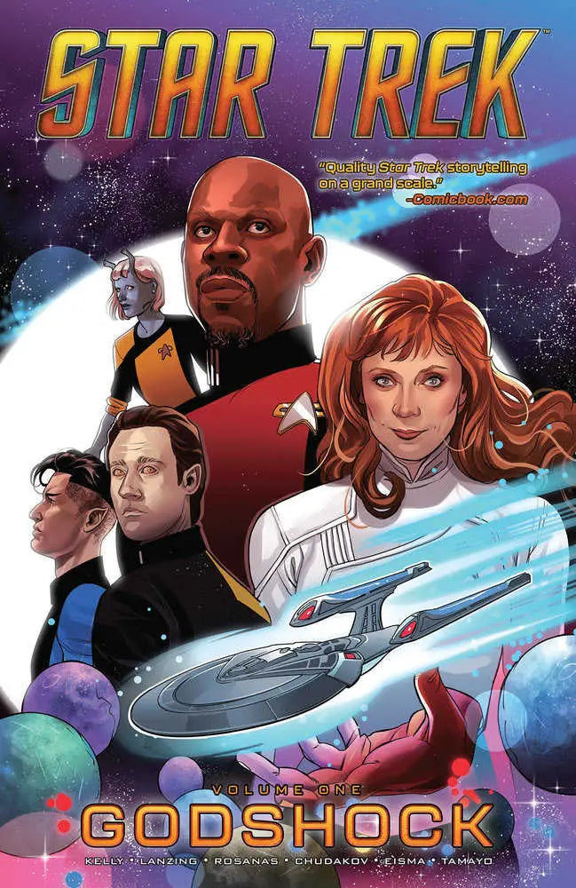 Star Trek comic book cover featuring Benjamin Sisko returning to Deep Space in Volume 1 Godshock