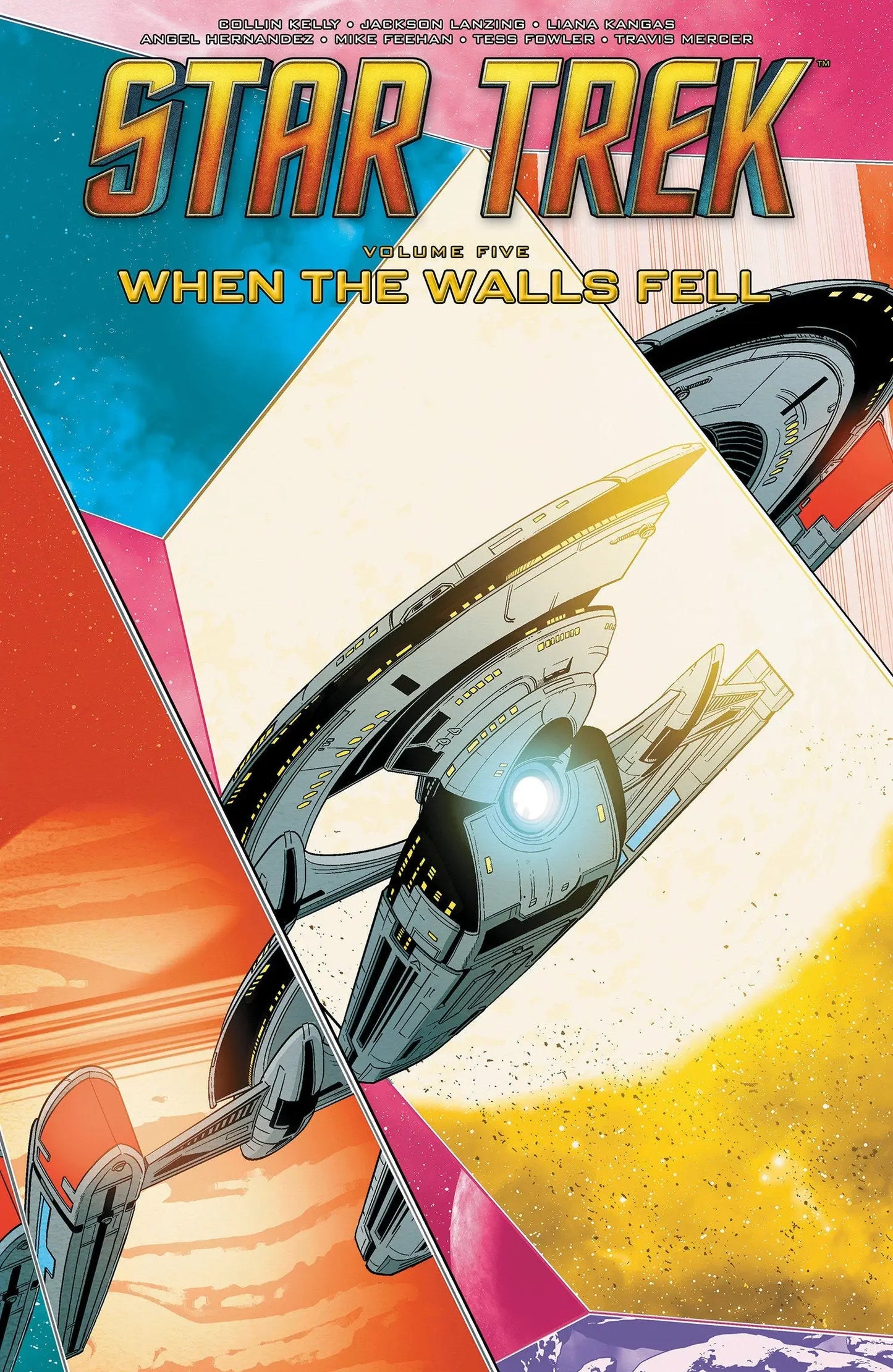 Star Trek comic book cover with spaceship from Star Trek Volume 5 When The Walls Fell