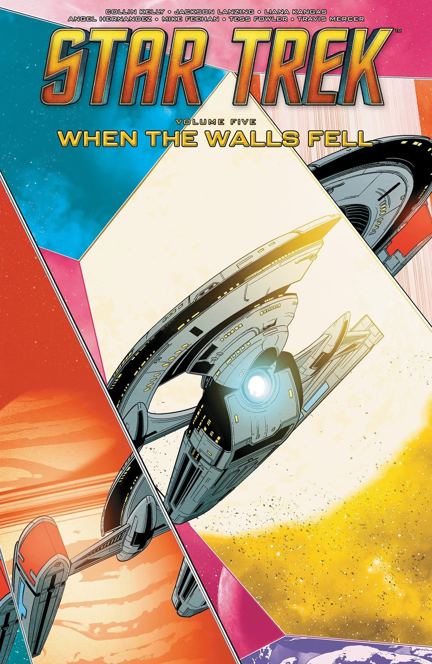 Star Trek comic book cover with spaceship from Star Trek Volume 5 When The Walls Fell