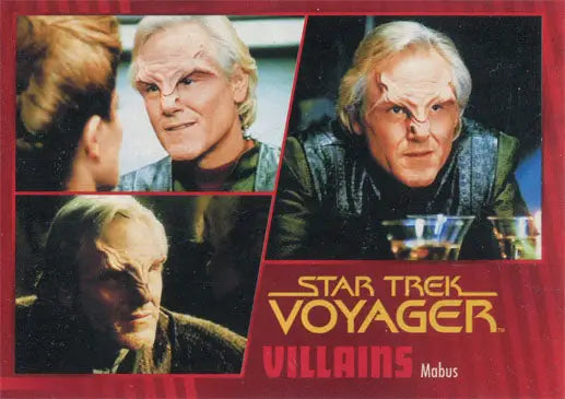 Trading card of Villains Mabius from Star Trek Voyager, part of Gold Parallel series