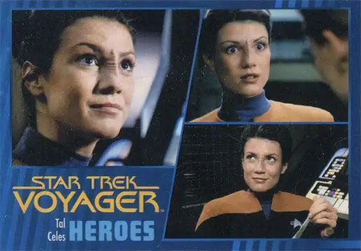 Gold parallel trading card featuring female character portraits from Star Trek: Voyager