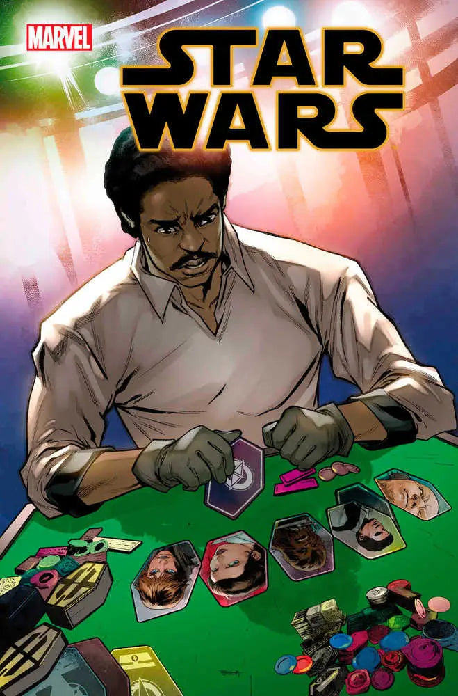 Star Wars #47 comic book cover featuring a character playing trading cards at a green table