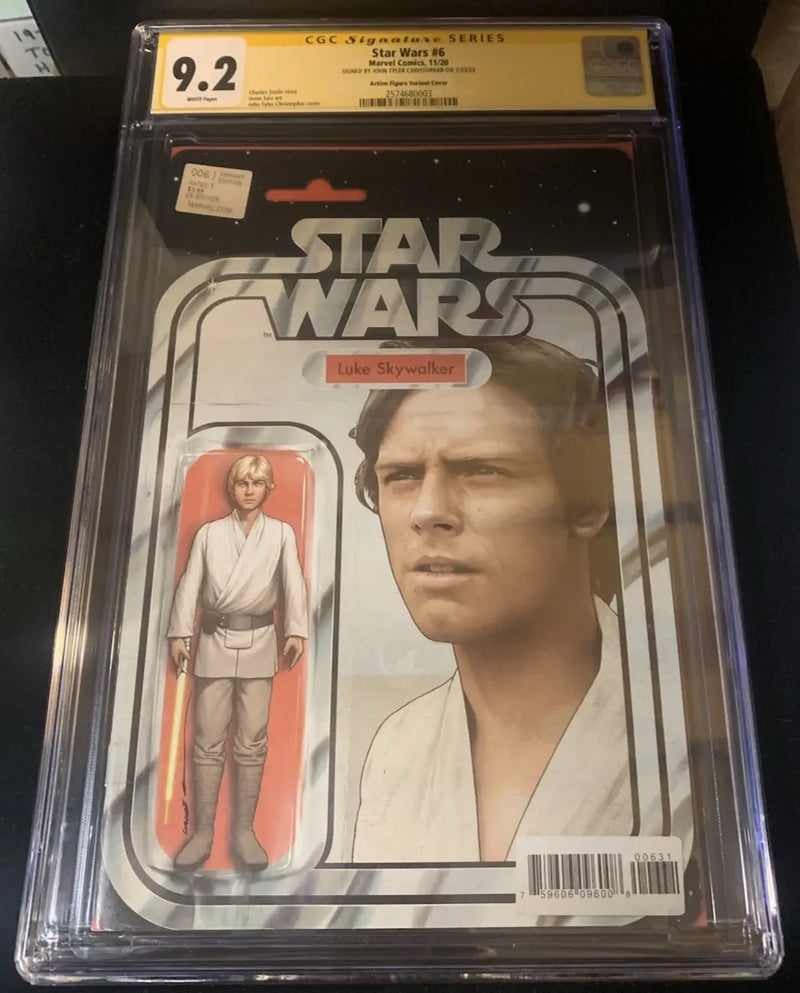 Star Wars #6 Action Figure Variant CGC 9.2 Signature Ser John Tyler Christopher - Comic Book
