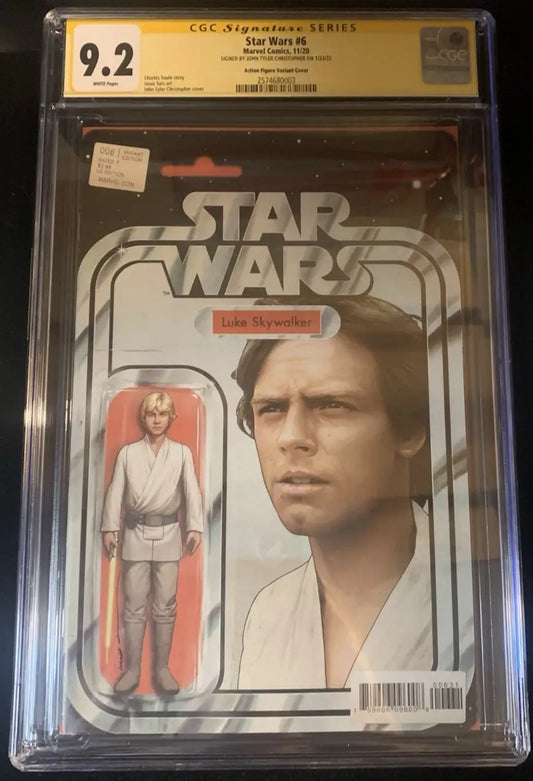 Star Wars #6 Action Figure Variant CGC 9.2 Signature Ser John Tyler Christopher