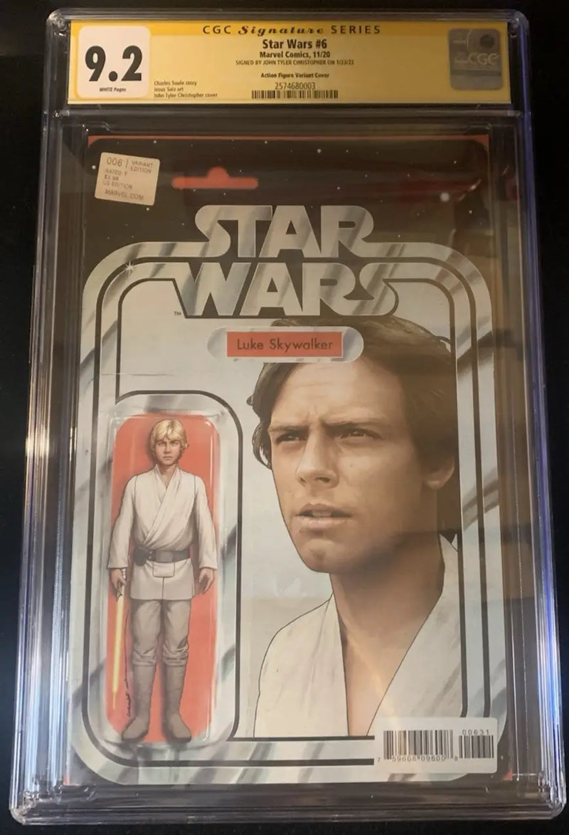 Star Wars #6 Action Figure Variant CGC 9.2 Signature Ser John Tyler Christopher - Comic Book