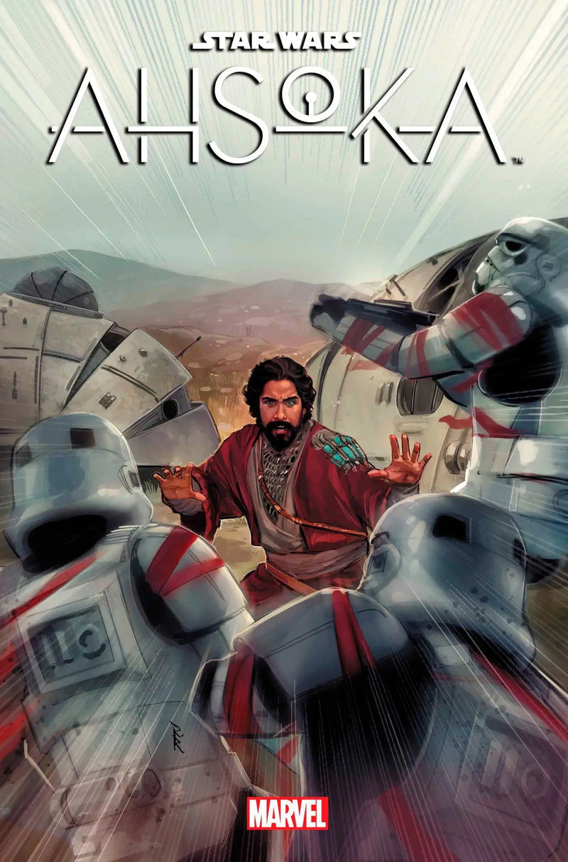 Star Wars Ahsoka #7 Rod Reis Variant cover featuring character in red robes and Clone Troopers
