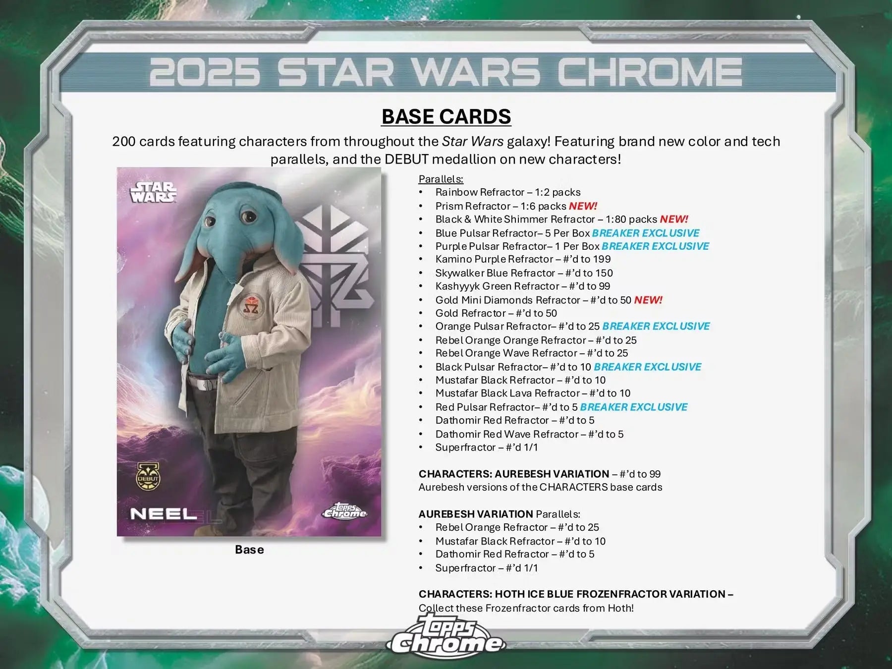 Star Wars Chrome Hobby Box (Topps 2025) | Columbia Sports Cards - Sports Card Hobby Boxes