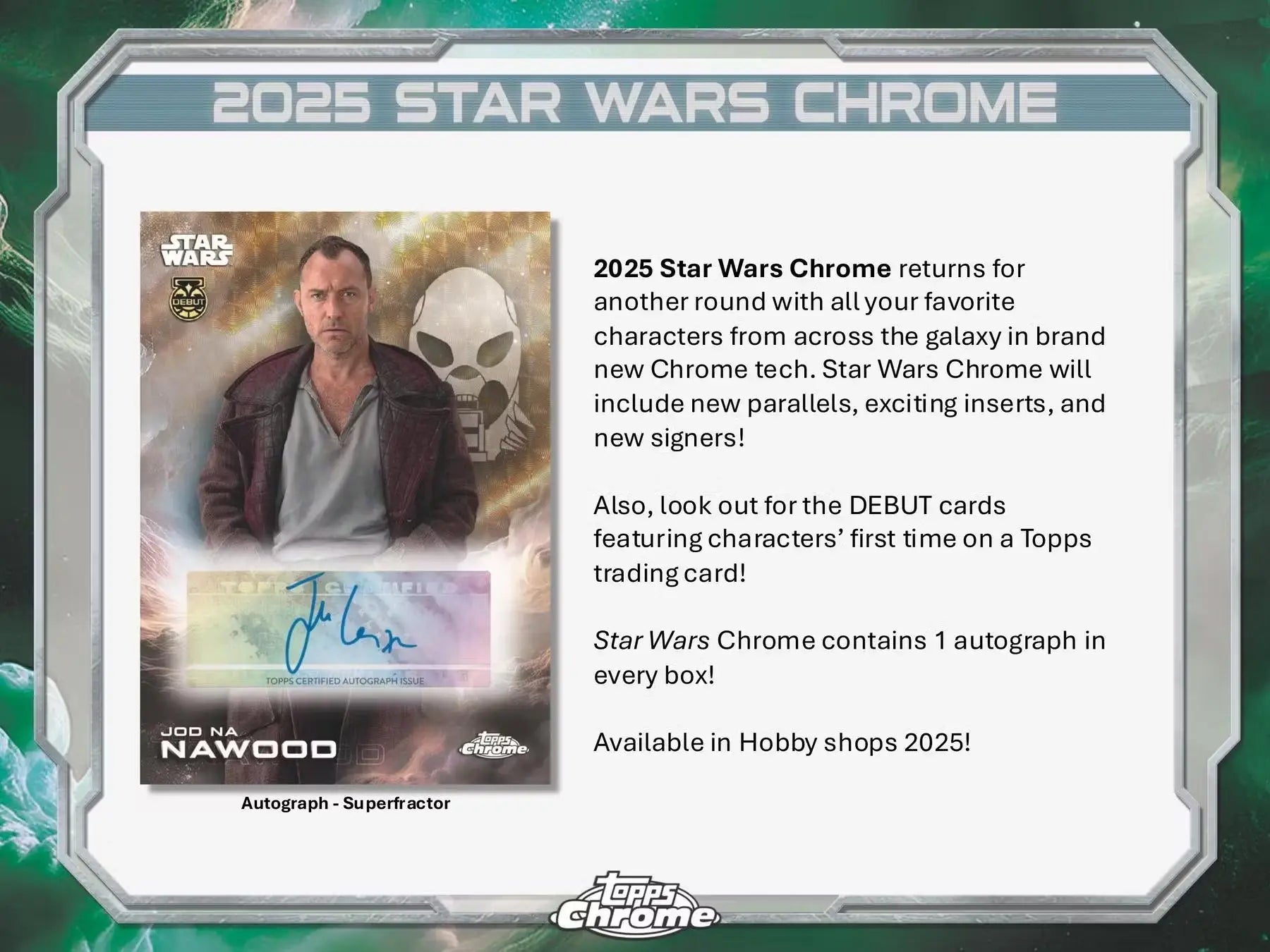 Star Wars Chrome Hobby Box (Topps 2025) | Columbia Sports Cards - Sports Card Hobby Boxes