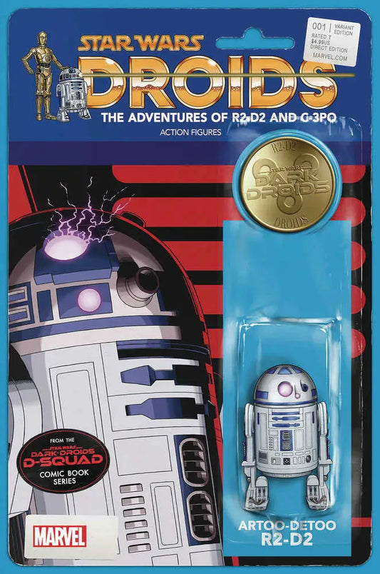 Vintage Star Wars R2-D2 D-Squad action figure still sealed on original card backing