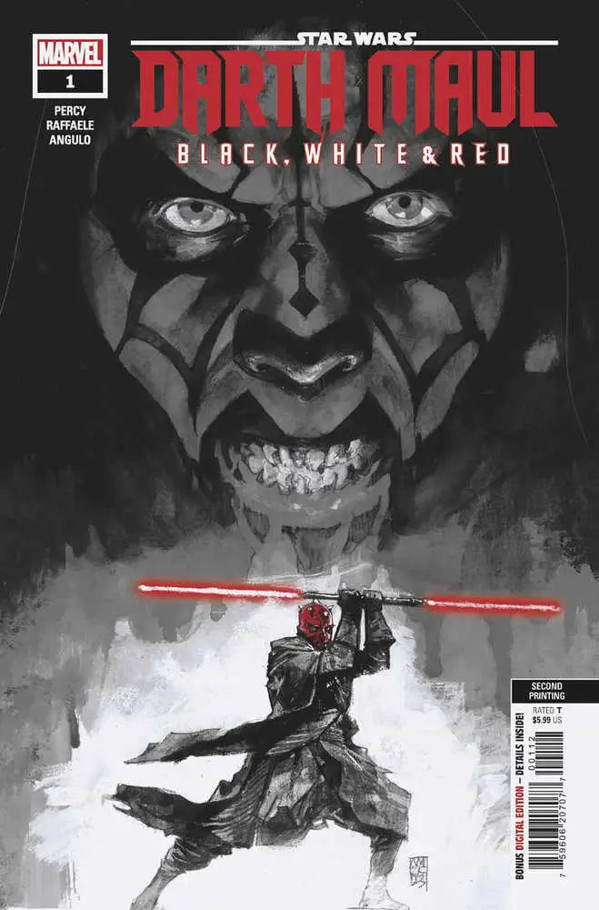 Star Wars: Darth Maul - Black White & Red #1 Alex Maleev 2nd Print Variant - Comic Book