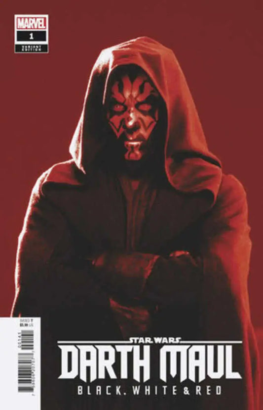 Marvel Comics cover featuring Darth Maul in hooded robe for trading cards collection