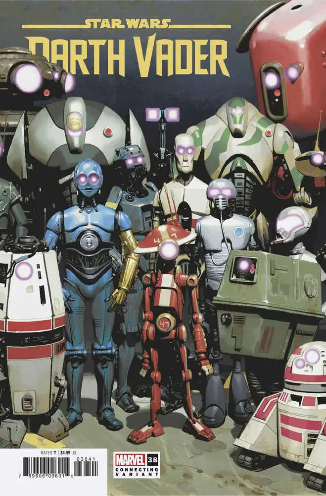 Comic book cover of Star Wars droids for Darth Vader 38 trading cards variant
