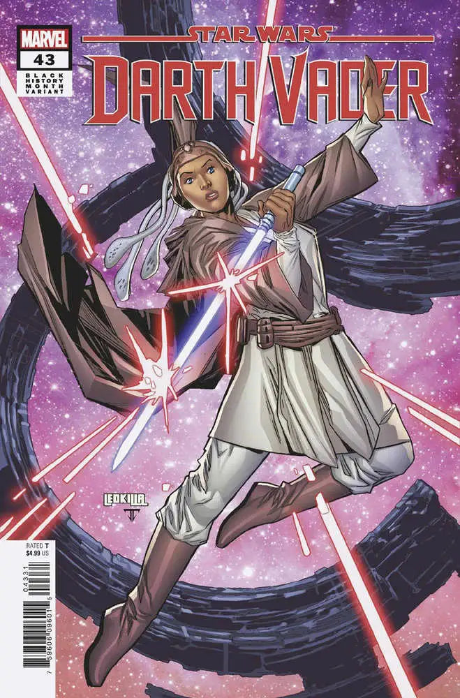 Comic book cover with a Jedi and lightsaber from Star Wars Darth Vader trading cards