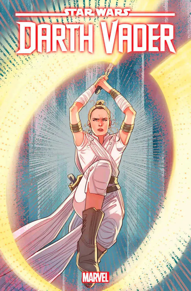Comic book cover of Star Wars Darth Vader #44 featuring white-clad figure with lightsaber