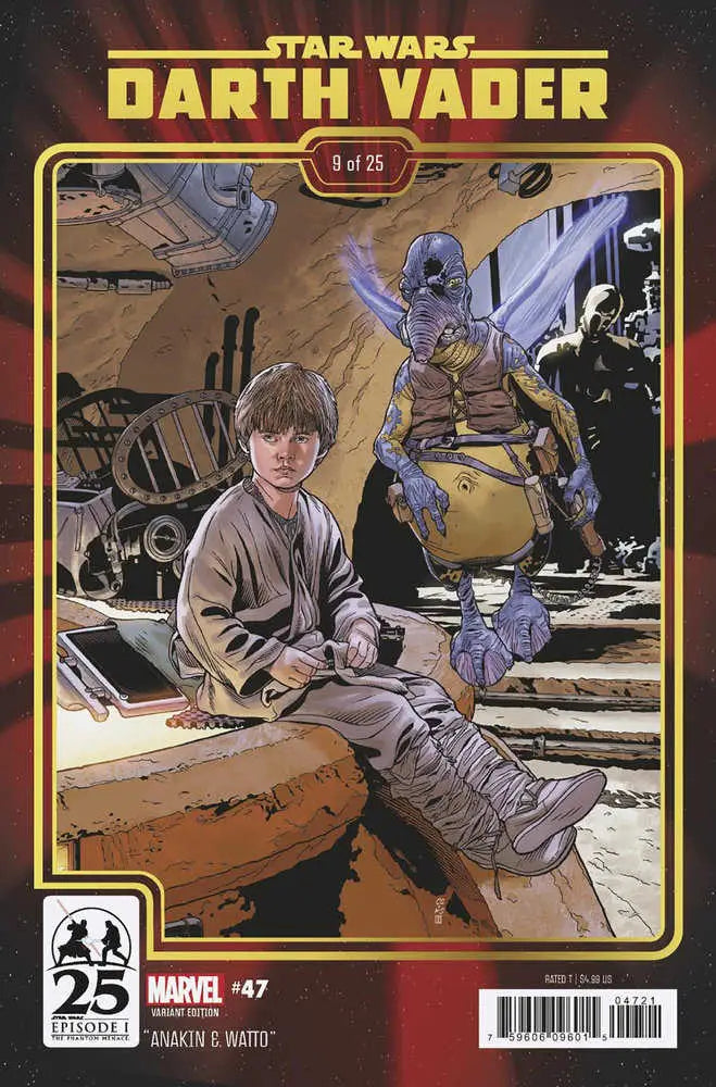 Comic book cover for Star Wars Darth Vader 47 with retro action scene variant