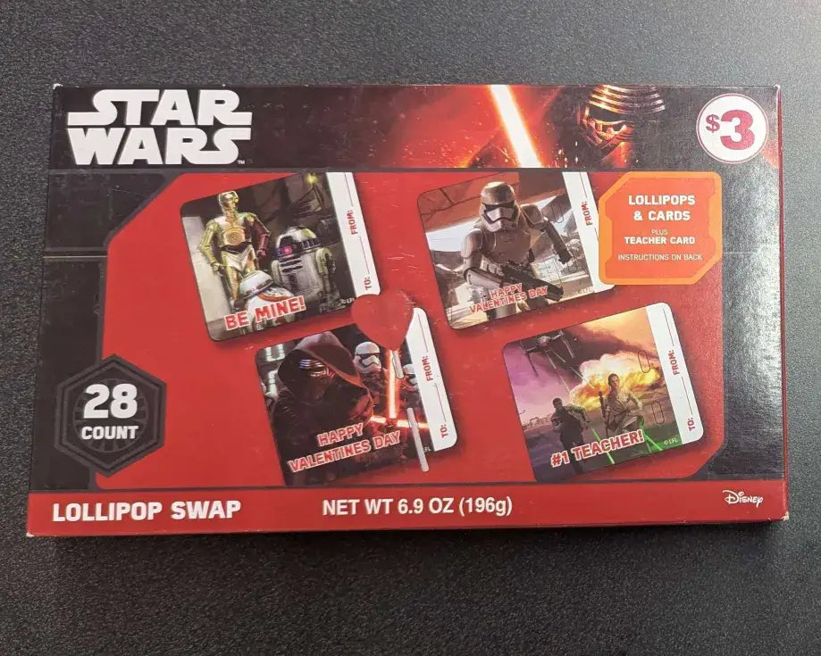 Star Wars Episode 7 Lollipop Valentines Set - Star Wars Card Box