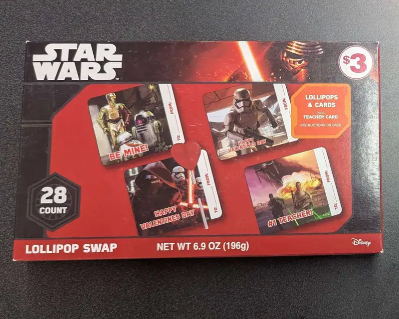 Star Wars Episode 7 Lollipop Valentines Set - Star Wars Card Box