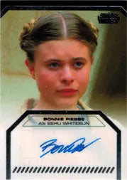 Autographed trading card of Bonnie Piesse as Beru Whitesun from Star Wars Galactic Files