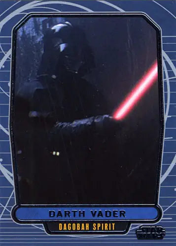 Dark armored figure with glowing red lightsaber on Star Wars promo card 488P