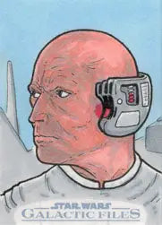 Star Wars Galactic Files sketch card featuring bald red-skinned alien by Russ Maheras