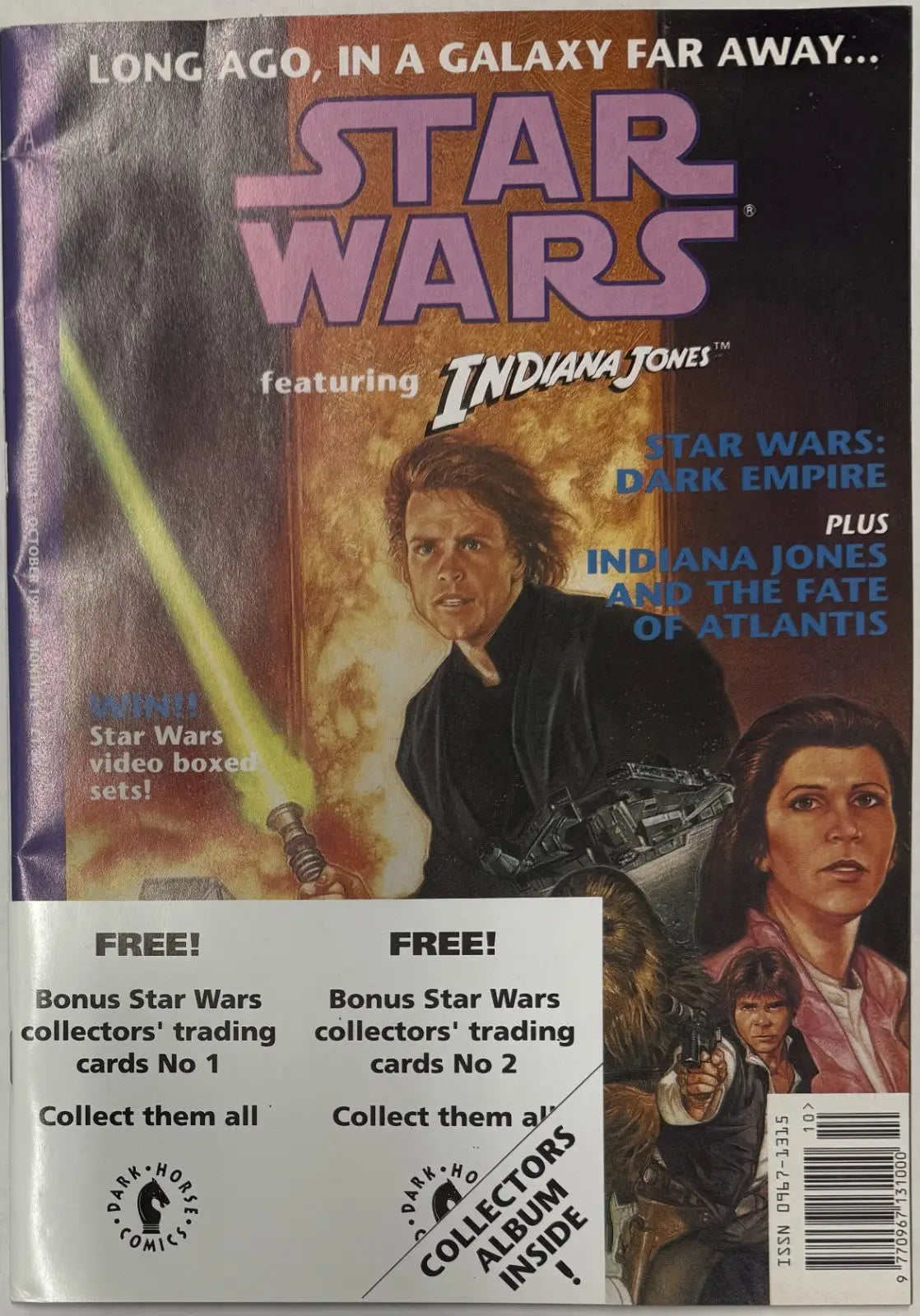 STAR WARS Issue #1 Dark Horse Comics British Magazine 1992 Dave Dorman Luke Han - Comic Book