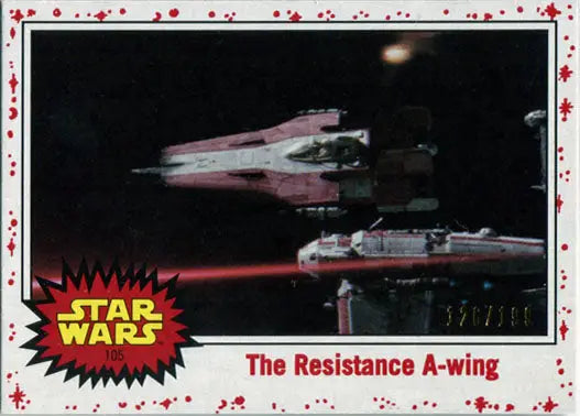 A-wing starfighter in flight featured on Star Wars parallel chase card 105 #126/199