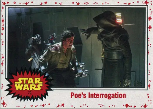 Star Wars Journey to Last Jedi Parallel Chase Card featuring tense character confrontation