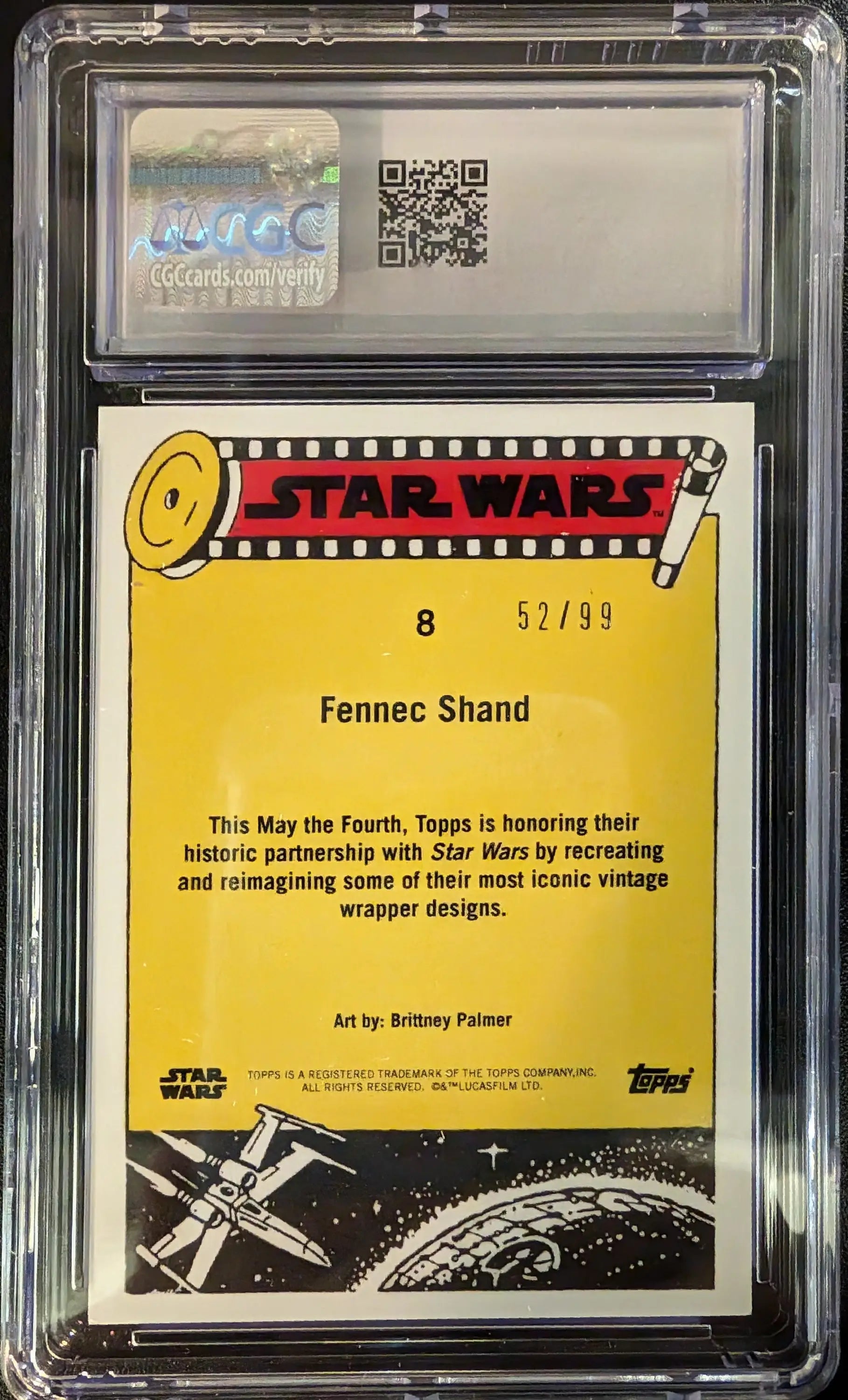Graded Star Wars 4th Wrapper Art Card #8 Foil 52/99 Fennec Shand CGC 10 Gem Mint