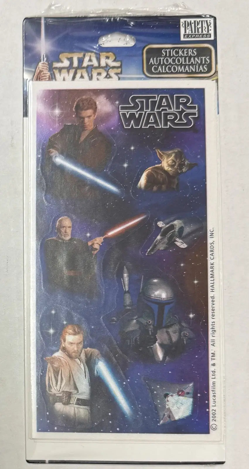 Star Wars Party Express Sticker Sheet from 2002 Sealed - Entertainment Memorabilia