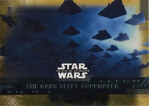 Fleet of triangular Star Destroyers against a blue and gold sky in Gold Parallel trading card