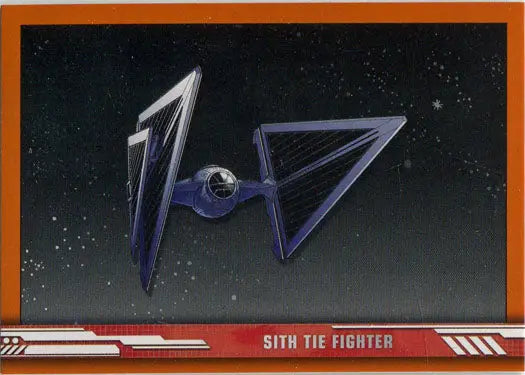 Sleek spacecraft with twin wings in Star Wars Rise Skywalker trading cards collection