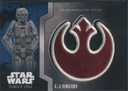 Rebel Alliance starbird emblem patch in red and white on dark background for commemorative patch card