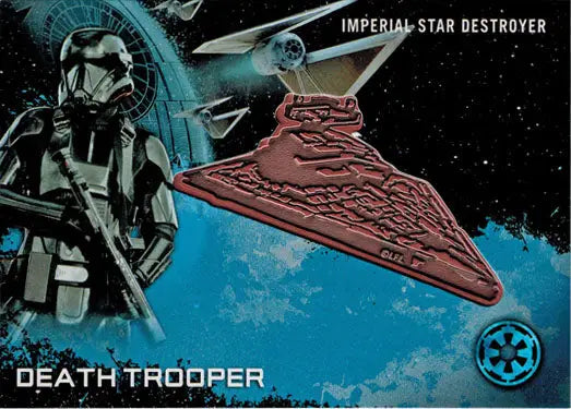 Imperial Star Destroyer medallion from Star Wars Rogue One collectible trading cards