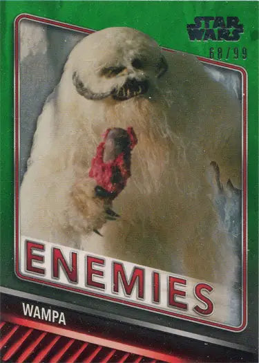 Wampa holding a red object on Star Wars Skywalker Saga green parallel chase card E-5