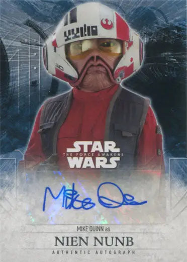 Signed Autograph Card of Mike Quinn as Nien Nunb in Star Wars The Force Awakens