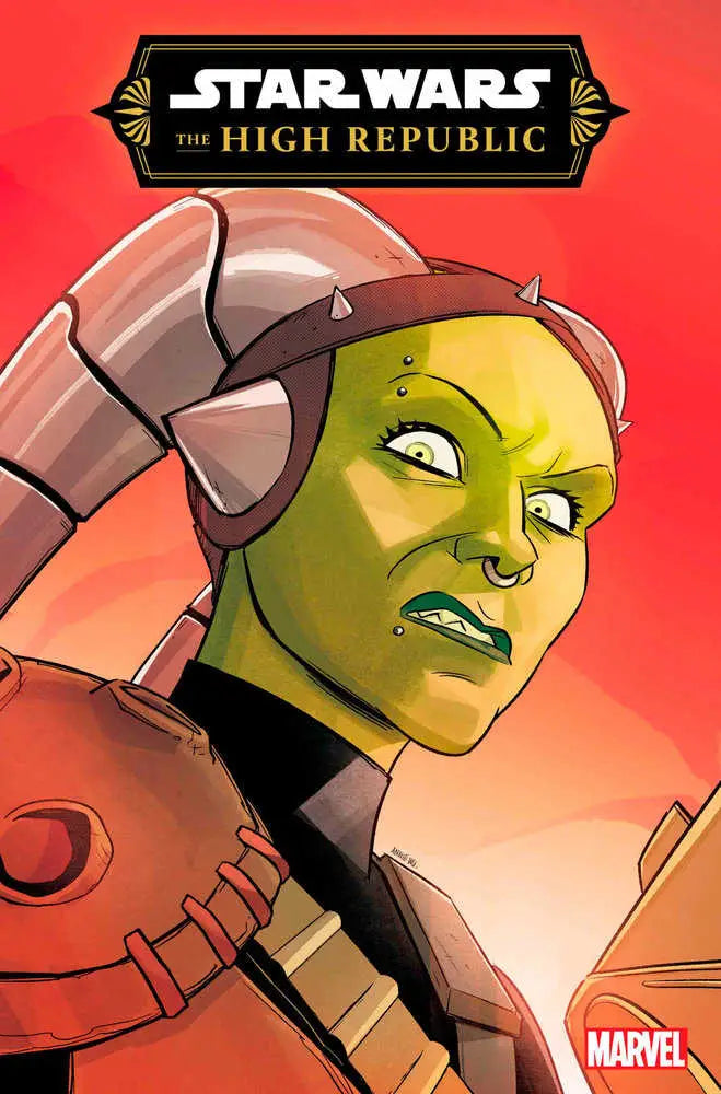 Stylized green-skinned alien character art from Star Wars: The High Republic trading cards
