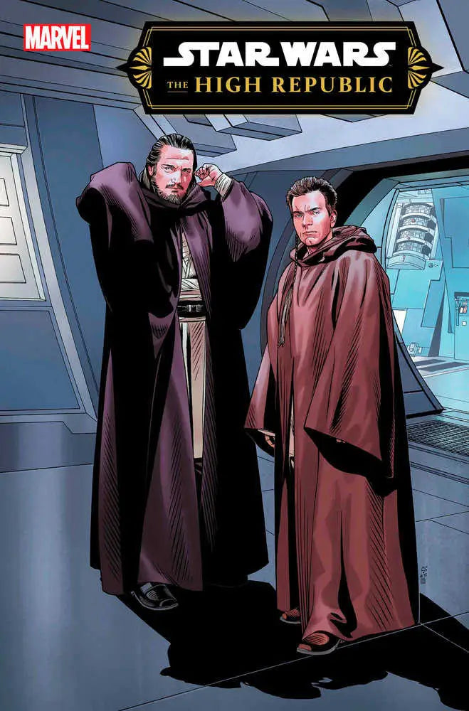 Comic book cover of Marvel’s Star Wars: The High Republic featuring two Jedi in robes
