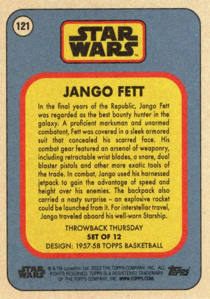 Trading card of Jango Fett from Star Wars in 1957-58 Topps Basketball series