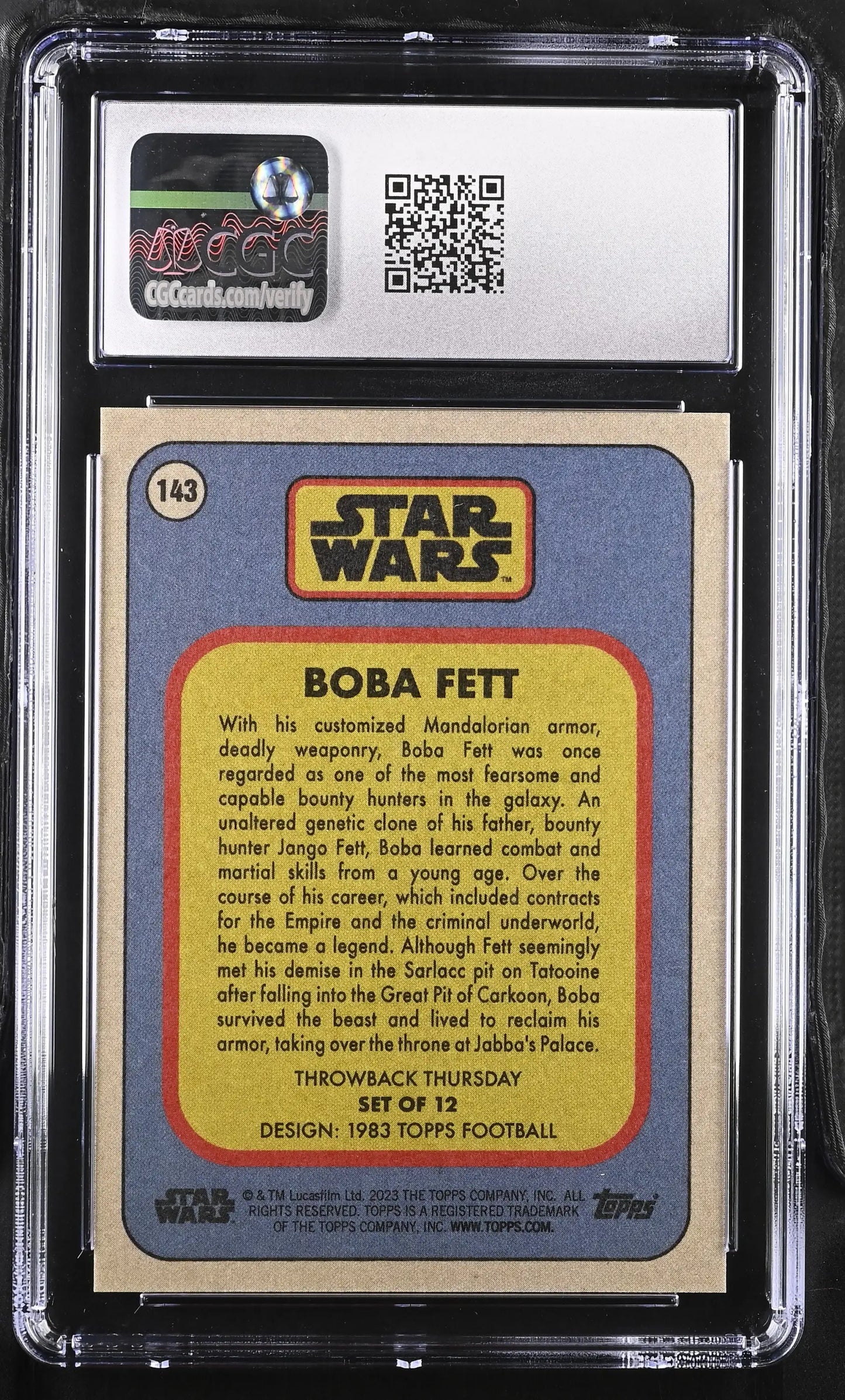 Graded Star Wars Boba Fett trading card showcasing image variation in CGC 10 Gem Mint