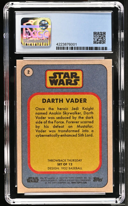Graded Star Wars trading card featuring Darth Vader in Gem Mint condition