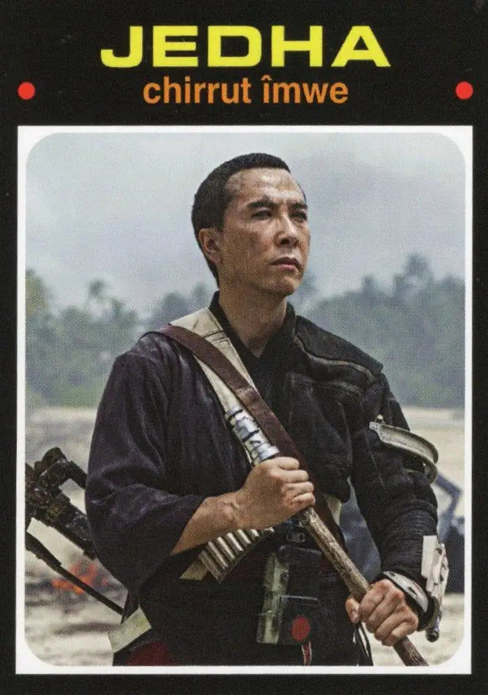 Man in military attire holding a rifle from Star Wars Trading Cards collection