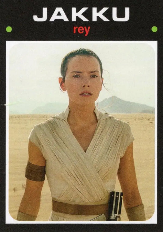 Star Wars character Rey in desert attire from Throwback Thursday 2023 trading card